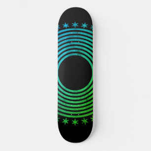 Skate Mandala Abstrato Geométrico Padrão Verde Preto