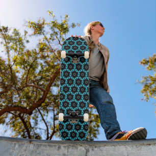 Skate Mandala Azul Elétrica