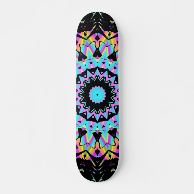 Skate Mandala colorida Vaporwave (Frente)