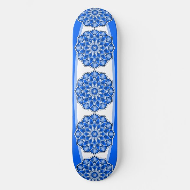 Skate Mandala em azul (Frente)