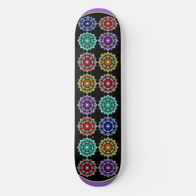 Skate Mandala em várias cores (Frente)