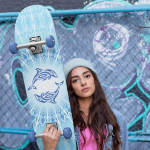 Skate Mandala Marítimo de Golfinhos Azuis