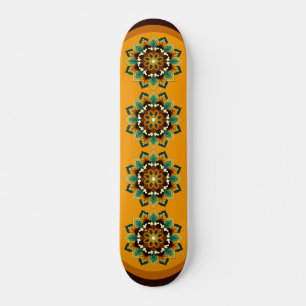 Skate Mandala Padrão 02 em amarelo e em tom