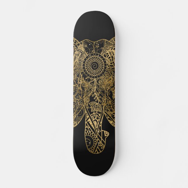 Skate Mão de Elefante Bonita desenhada Henna floral (Frente)