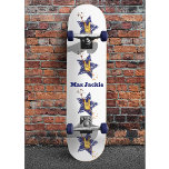 Skate Mão de Grafite da Estrela Edgy Rock<br><div class="desc">Nascer a rocha. Um sinal legal de rock and roll hand em amarelo e laranja com uma estrela azul. Esta design de rock divertida tem uma vibração suja. Perfeito para o amante da música rock. Personalize esta design com seu próprio texto ou mesmo um nome para torná-la mais especial. Este...</div>