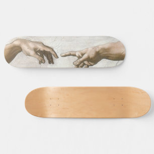 Skate Mãos de Michelangelo Criação de Adão Arte Fina