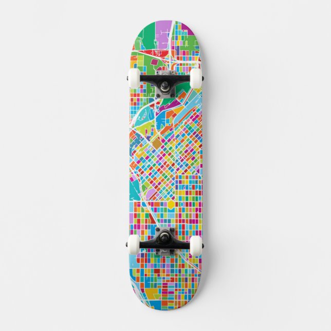 Skate Mapa colorido de Denver (Frente)