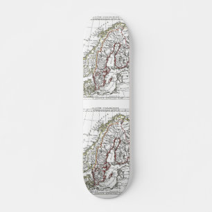 Skate Mapa de 1806 - La Suede no le Danemarck