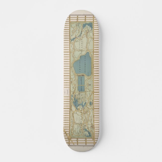 Skate Mapa de 1875 da Poster do Central Park (Frente)