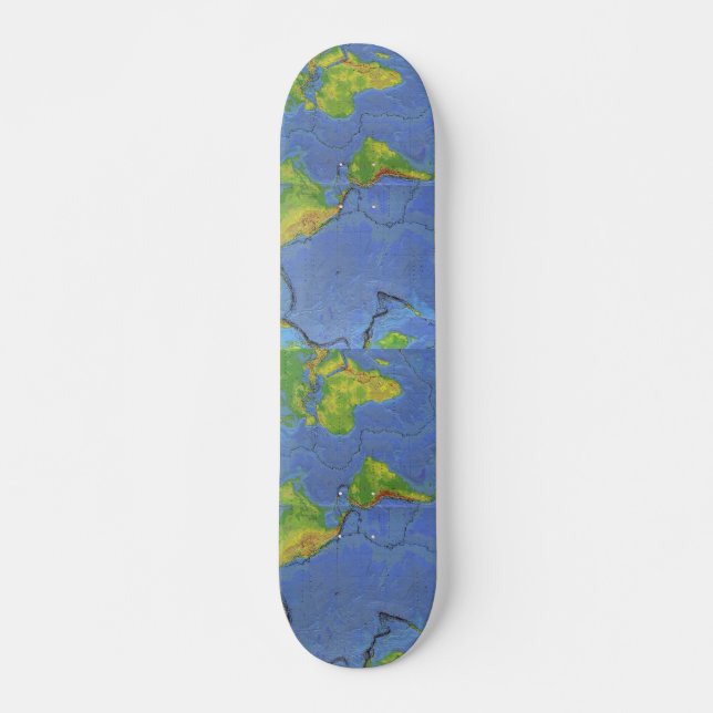 Skate Mapa do mundo físico 1994 - Placas tectônicas - US (Frente)