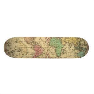 Skate Mapa do mundo na projeção Globular