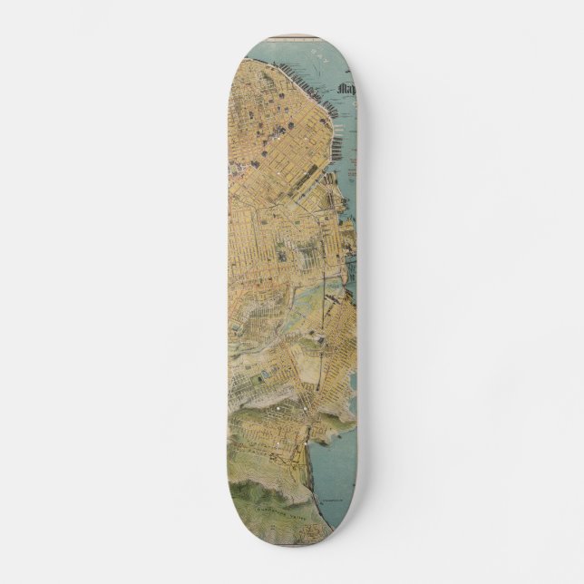 Skate Mapa do vintage de San Francisco (1915) (Frente)