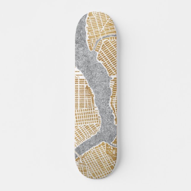 Skate Mapa dourado da cidade de New York (Frente)
