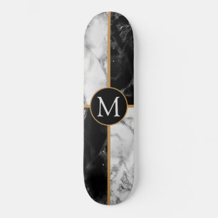 Skate Marble de verificação preto e branco de tendênc