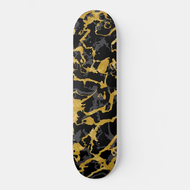 Skate Marble Selvagem 8 - Preto e Dourado,Cinza (Frente)