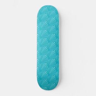 Skate Mares Azuis Pastéis Silhueta Linhas Diagonais Arte