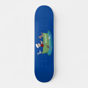 Skate Marinheiro e cartoon de barco a remos de cãozinho