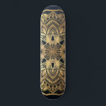 Skate Marinho Moderno Chic Blue Dourado Mandala<br><div class="desc">Esta design de inspiração chica e boêmica é perfeita para uma na moda e moda mulher. Ele apresenta uma mandala desenhada à mão com folha de ouro falsa impressa em cima de um simples e moderno marinho escuro a um fundo azul mais escuro de gradiente ombre. É bonito, boho, bonito,...</div>
