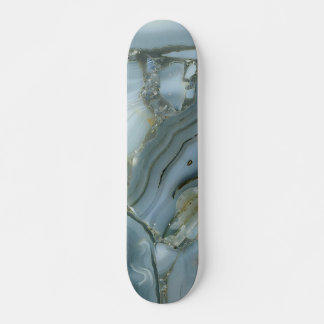 Skate Mármore Cinza Azul com Veia Dourada