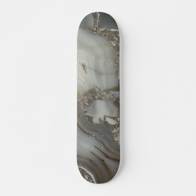 Skate Mármore Cinza com Veio de Ouro (Frente)