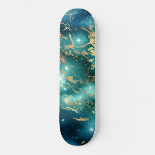 Skate Mármore Espacial Preto Estrela Dourada Noite Estre