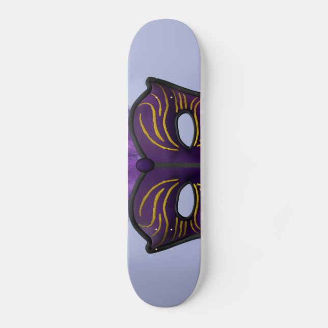 Skate Máscara de Carnaval de Mascarada Roxa Arte de Fest (Frente)