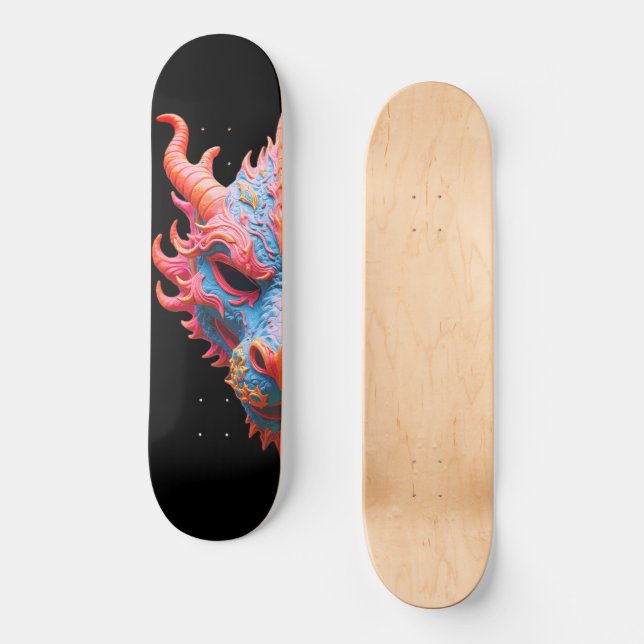 Skate Máscara de Dragão Aurora (Frente)