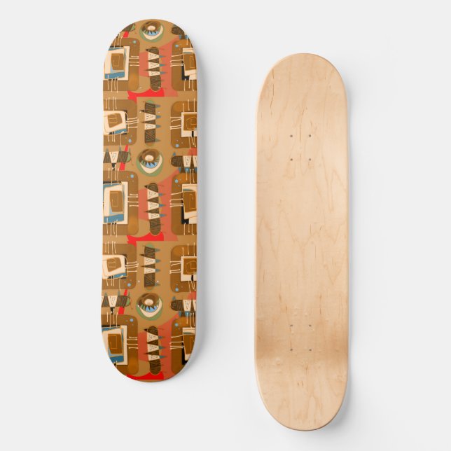 Skate Matriz Étnica abstrato - Terraço Marrom (Frente)