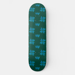 Skate Mazipoodles Dusty Blue Hearts On Dark Green