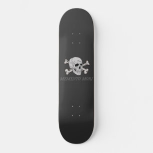 Skate Memento Mori Caveira Cinzenta e Ossos Cruzados