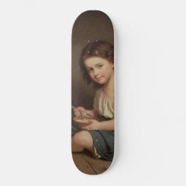 Skate Menina Bonita Comendo Café Da Manhã (Vintage Art)
