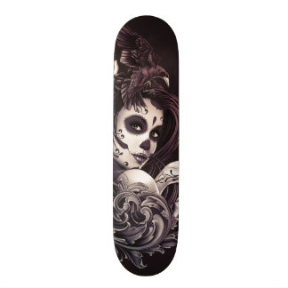 Skate Menina do crânio do açúcar do estilo do tatuagem