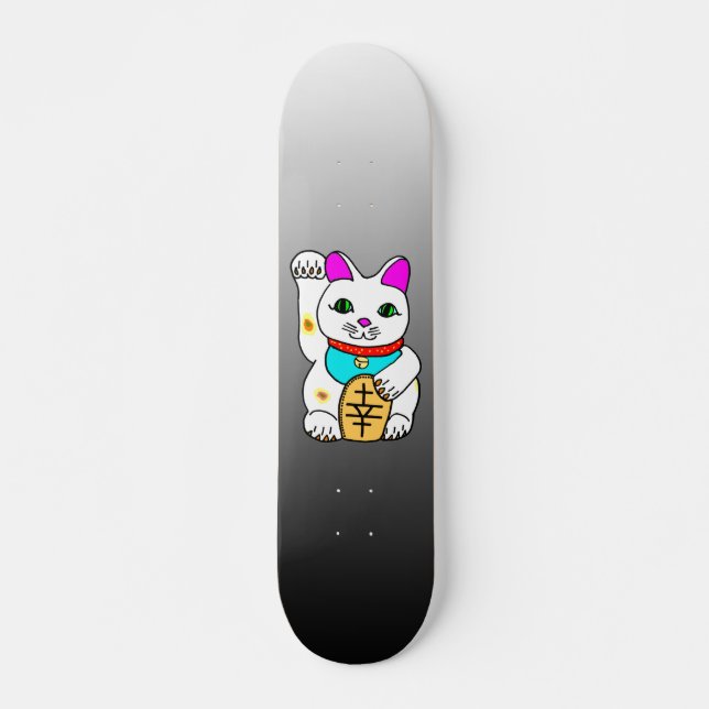 SKATE MEOWIES LUCKY CAT MANEKI NEKO GREY / BLACK (Frente)