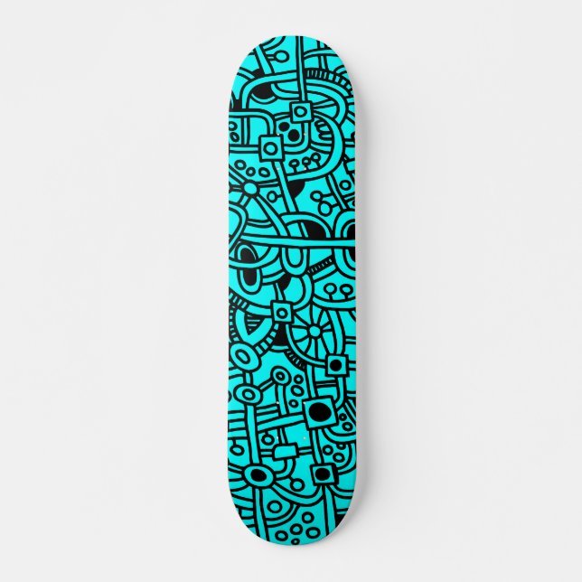 Skate Metropolis I - Preto em Ciano (Frente)