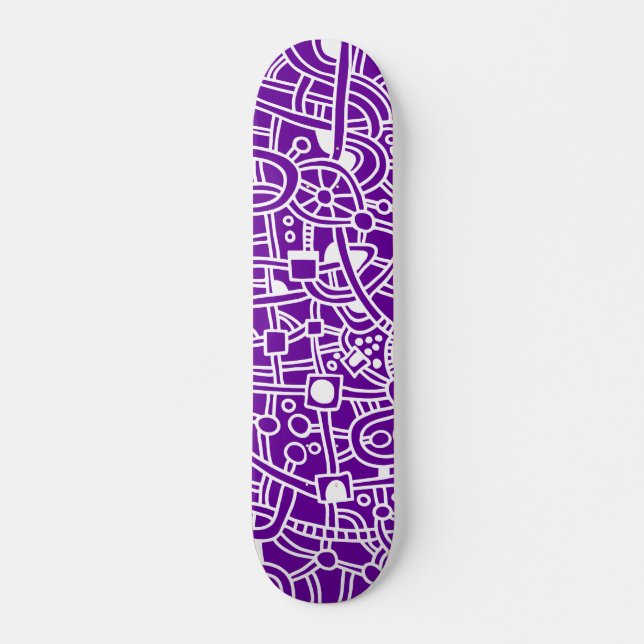 Skate Metrópolis II - Branco em Roxo (Frente)