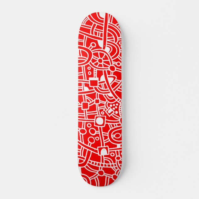 Skate Metropolis II - Branco em Vermelho (Frente)