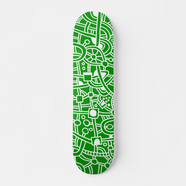 Skate Metrópolis II - Branco sobre Verde (Frente)