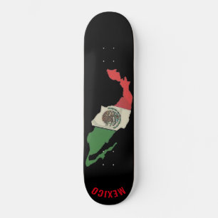 Skate México Orgulho Mexicano Bandeira Vermelha Verde em