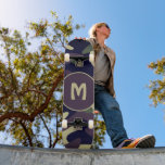 Skate Military Camouflage Green Purple Monogram<br><div class="desc">Military Camouflage Green Purple Monogram Skateboard has a military look great for those who have served our country or just like the camouflage look.  Have fun and Personalize with your initial.</div>