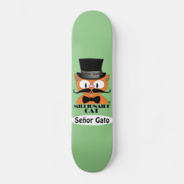 Skate Millionaire Cartoon Mustache Gato