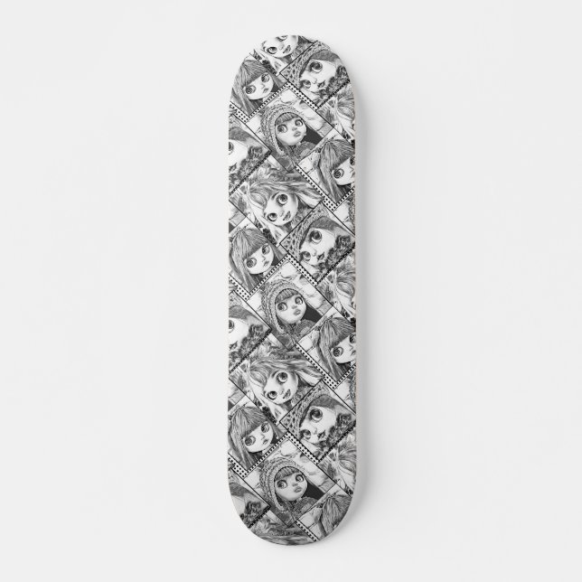 Skate Minhas bonecas pretas e brancas pretas (Frente)