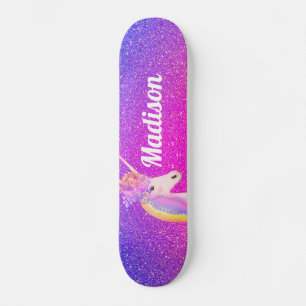 Skate Minigráficos de Brilho Púrpura Cor-de-Rosa Unicórn