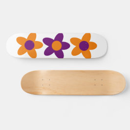 Skate Minimalista das Flores de Retrô Gigantes de Groovy
