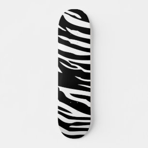 Skate Miniskateboard de Impressão de Zebra Negra e Branc