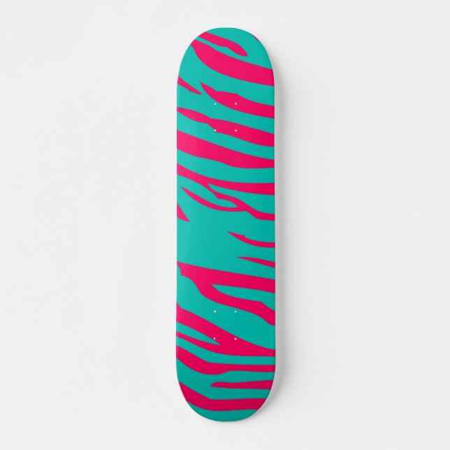 Skate Miniskateboard de Impressão de Zebra Teza Rosa Que (Frente)