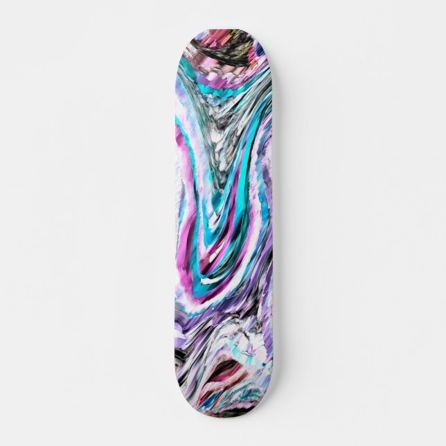 Skate misto de gradiente e chuviscado, ciano e rosa (Frente)