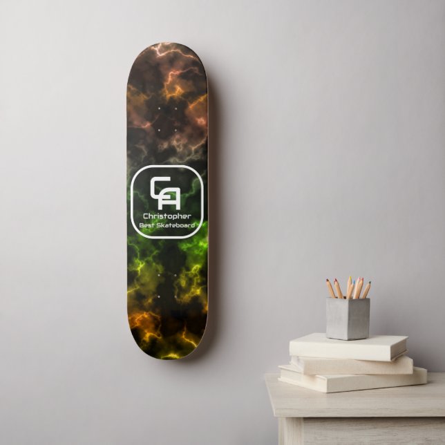 Skate Misty Smoke Monograma Multicores (Arte de parede)