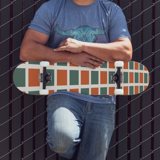 Skate Moda de Rua Geométrica dos Anos 90 Laranja Queimad (Ao ar livre 3)
