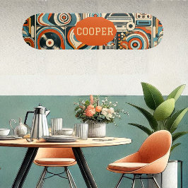 Skate Modern Cool Geometric Forms Quirky Psychedelic Art