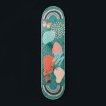 Skate Modern Forma Monograma Girly Rainbow<br><div class="desc">Formas divertidas e modernas com arco-íris,  borboleta e joanilha fazem um legal baralho urbano perfeito para qualquer skate. Adicione as iniciais do monograma para marcar o seu ponto. Perfeito para surfistas de calçada e aqueles que adoram andar de cano.</div>